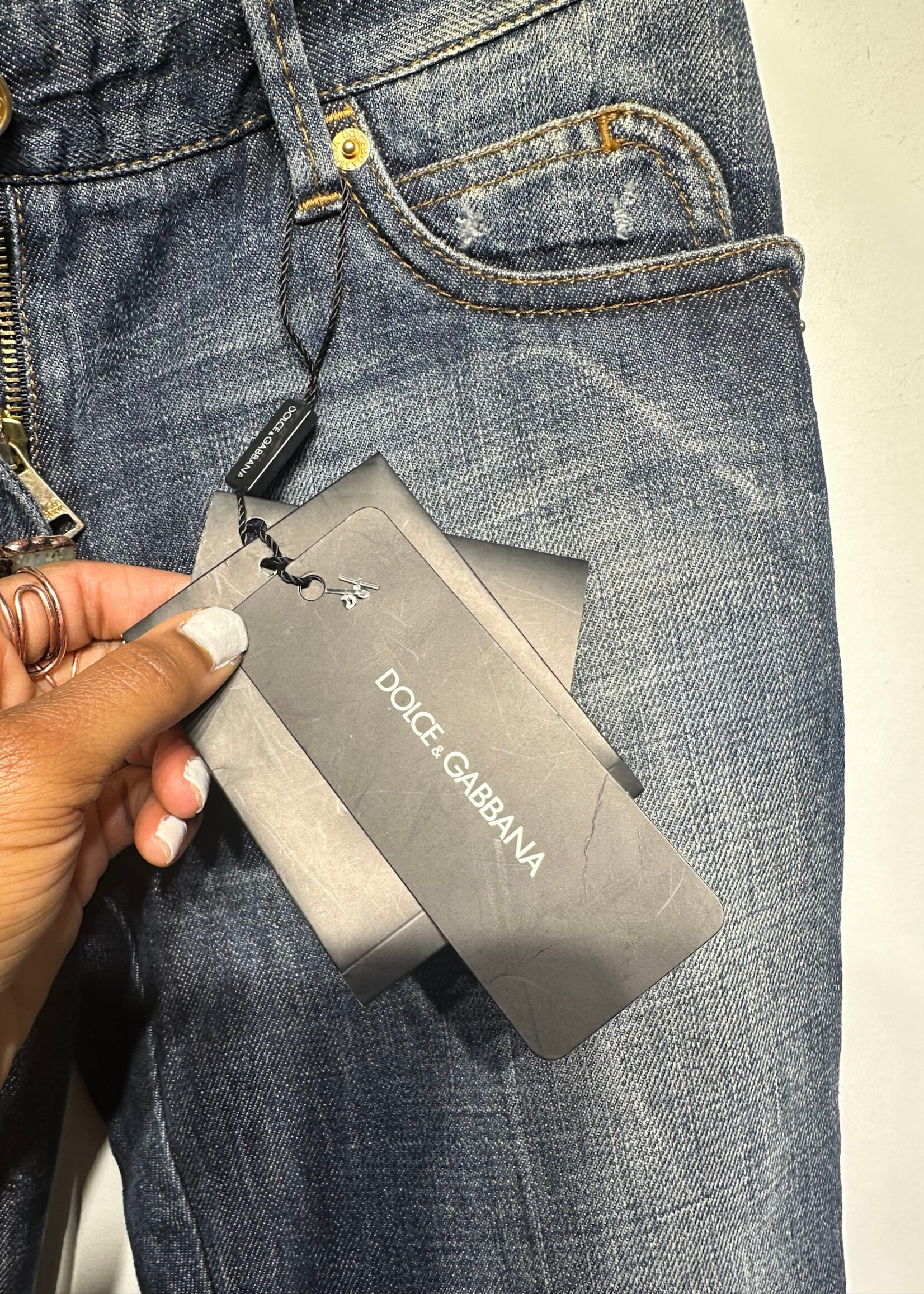 D&G NWT Tonal Blue Boot Fit Jeans 28