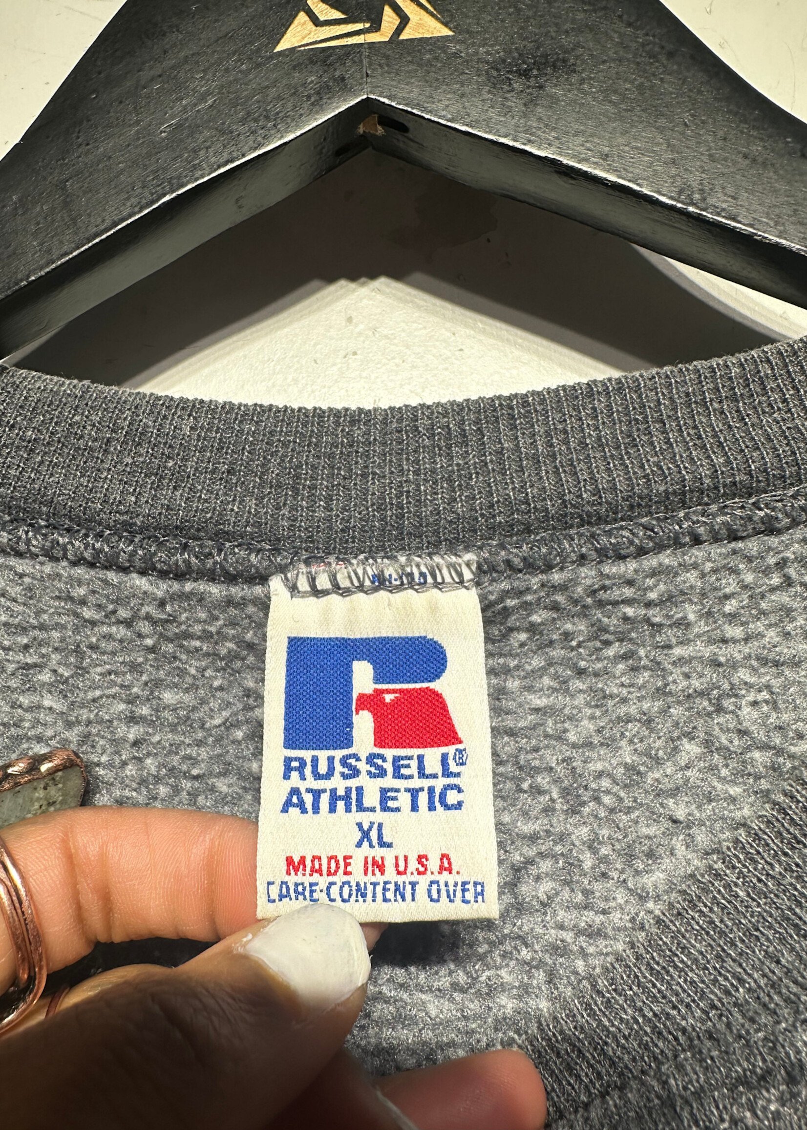 Russell Vintage Grey Logo Sweater XL