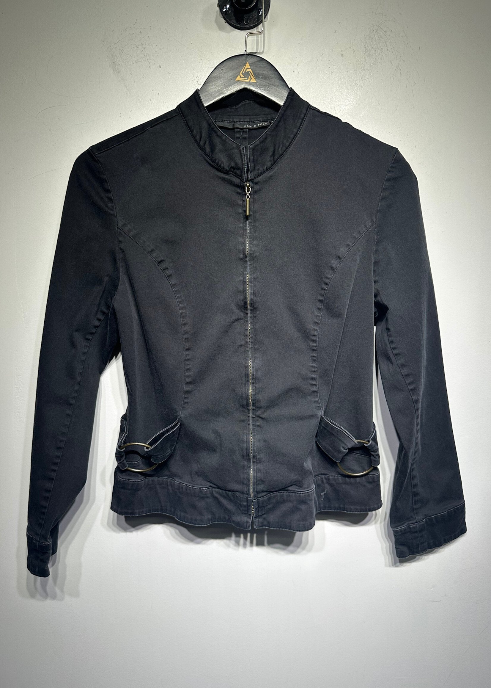 Marco Polo Black Belted Fitted Jacket 12/L