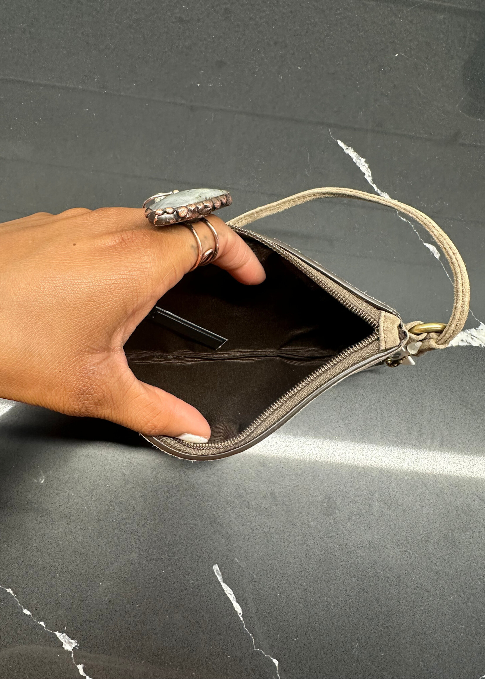 Coach NWT Beige Gold Wristlet