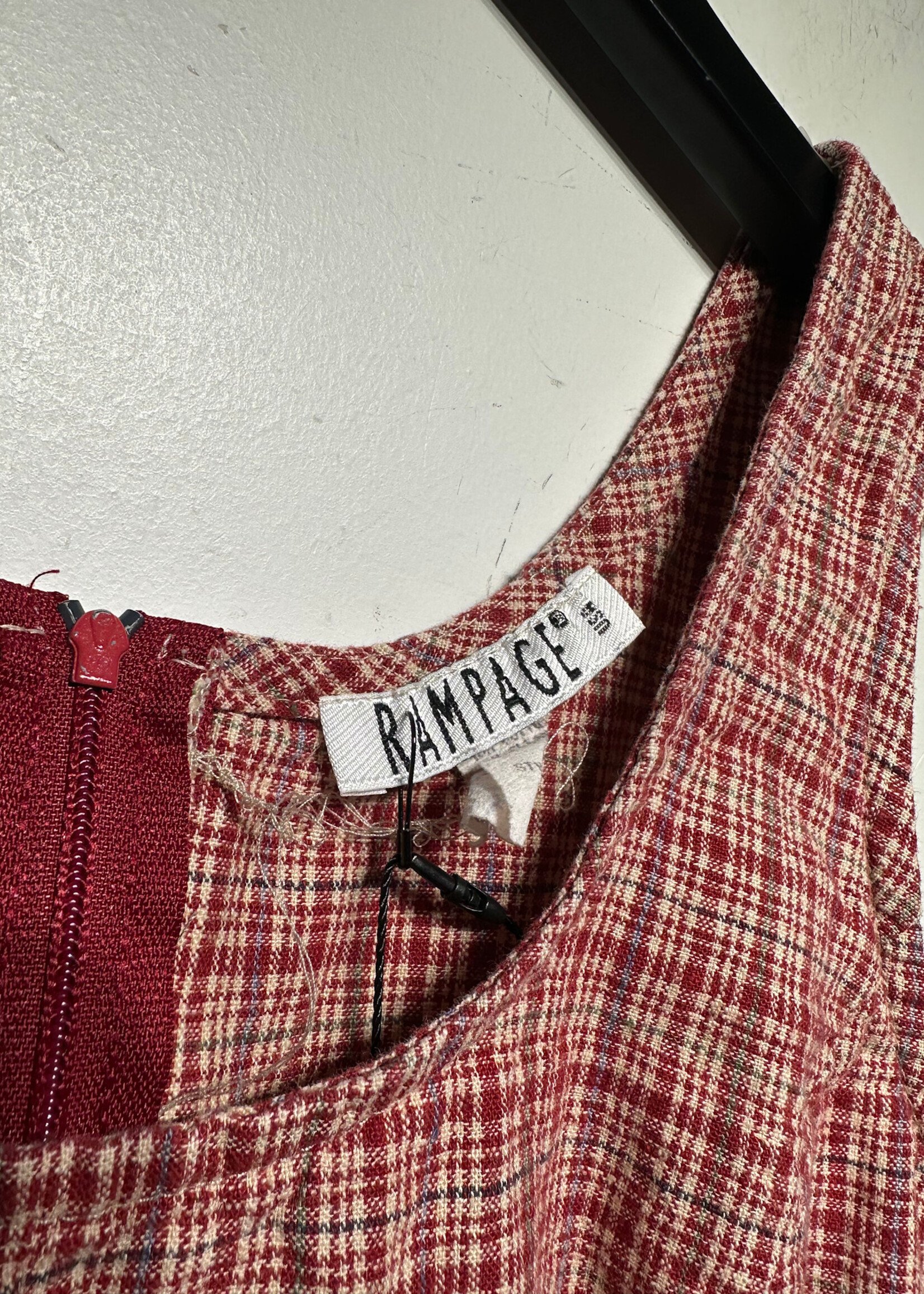 Rampage Red Plaid Mini Dress S