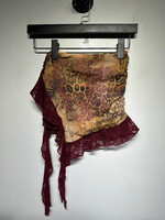 Jaded LDN Cheetah Floral Red Lace Trim XS