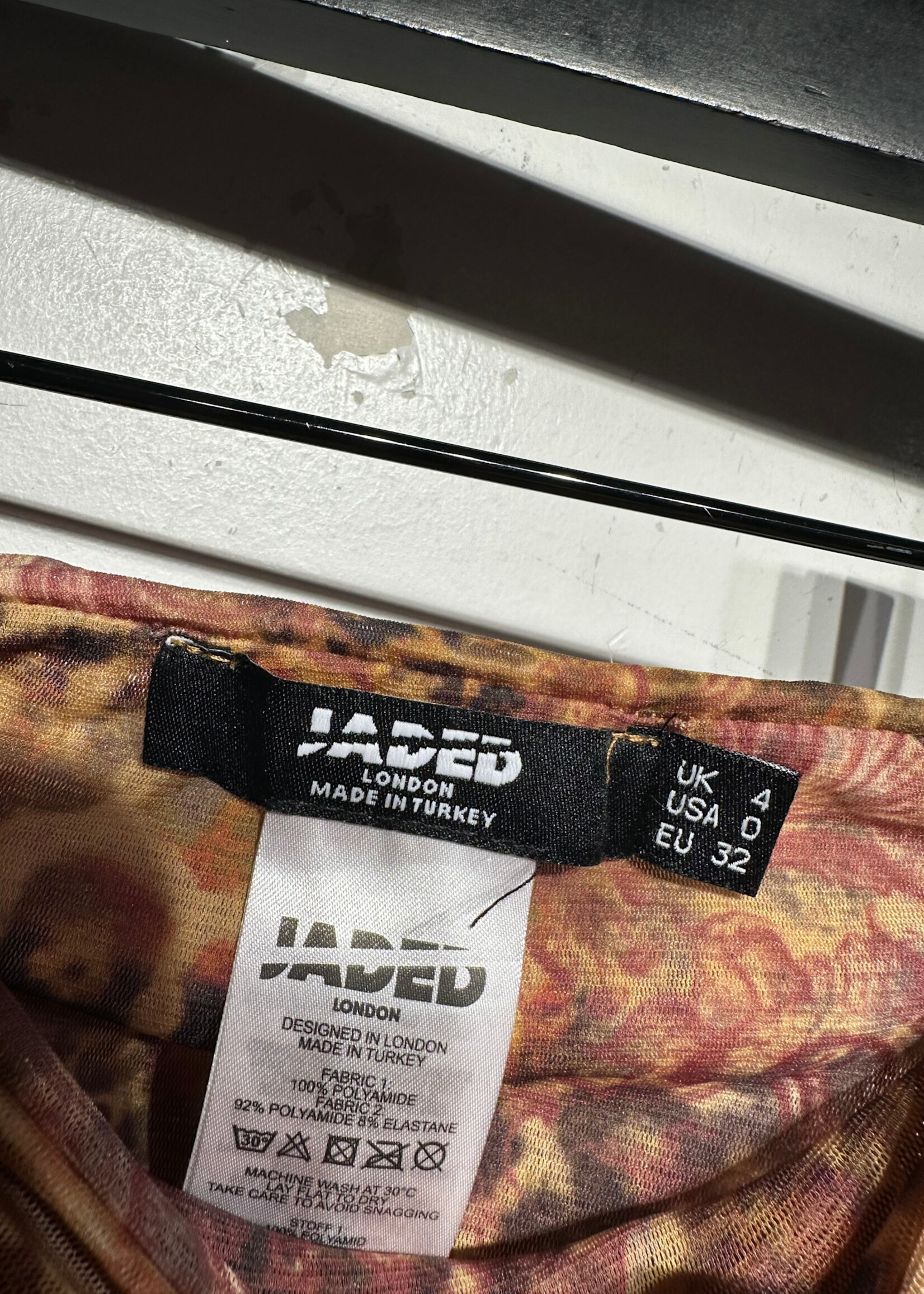 Jaded LDN Cheetah Floral Red Lace Trim XS