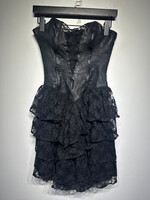 Firenze Leather Bustier Lace Dress XS