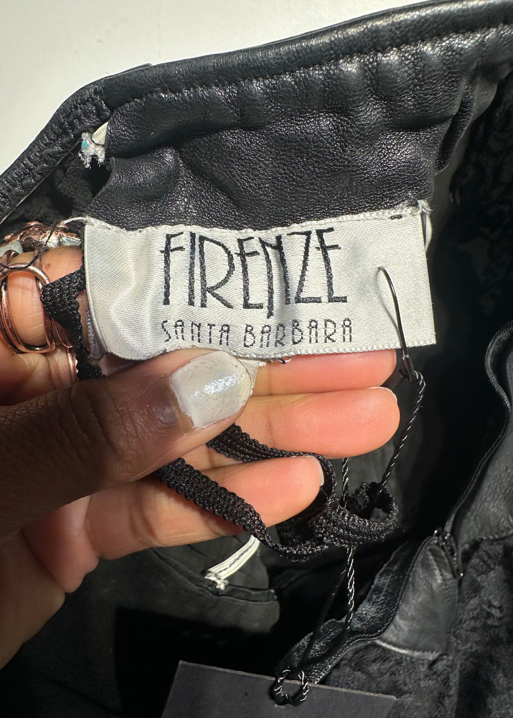 Firenze Leather Bustier Lace Dress M