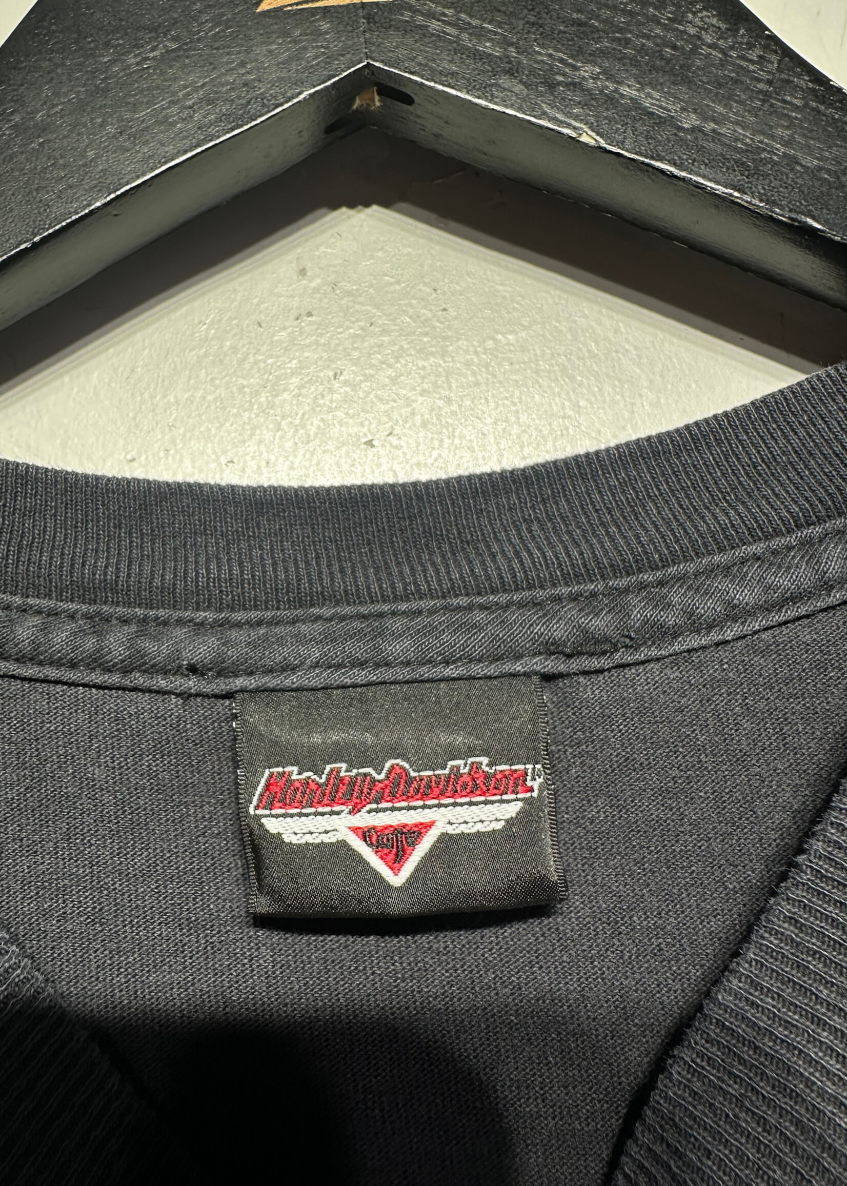 Harley Cafe Grey LV American Flag Tee L