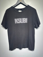 Ksubi Faded Grey Blur Logo Tee L