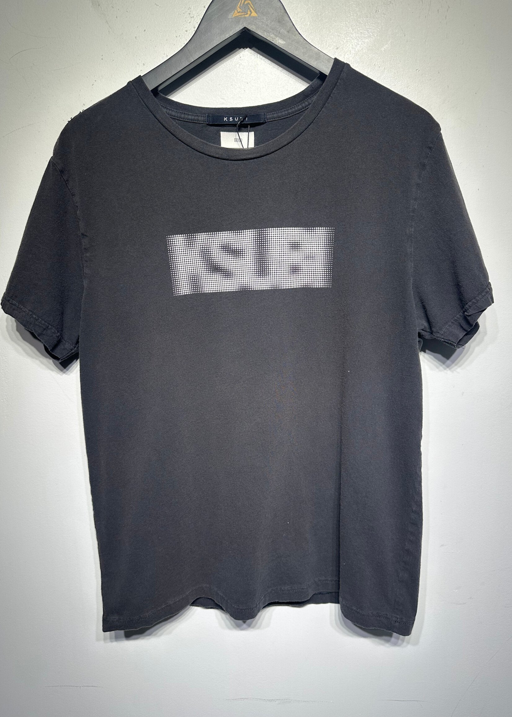 Ksubi Faded Grey Blur Logo Tee L
