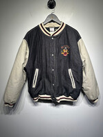 Disney Vtg Mickey Black Denim Bomber Jacket Masc M