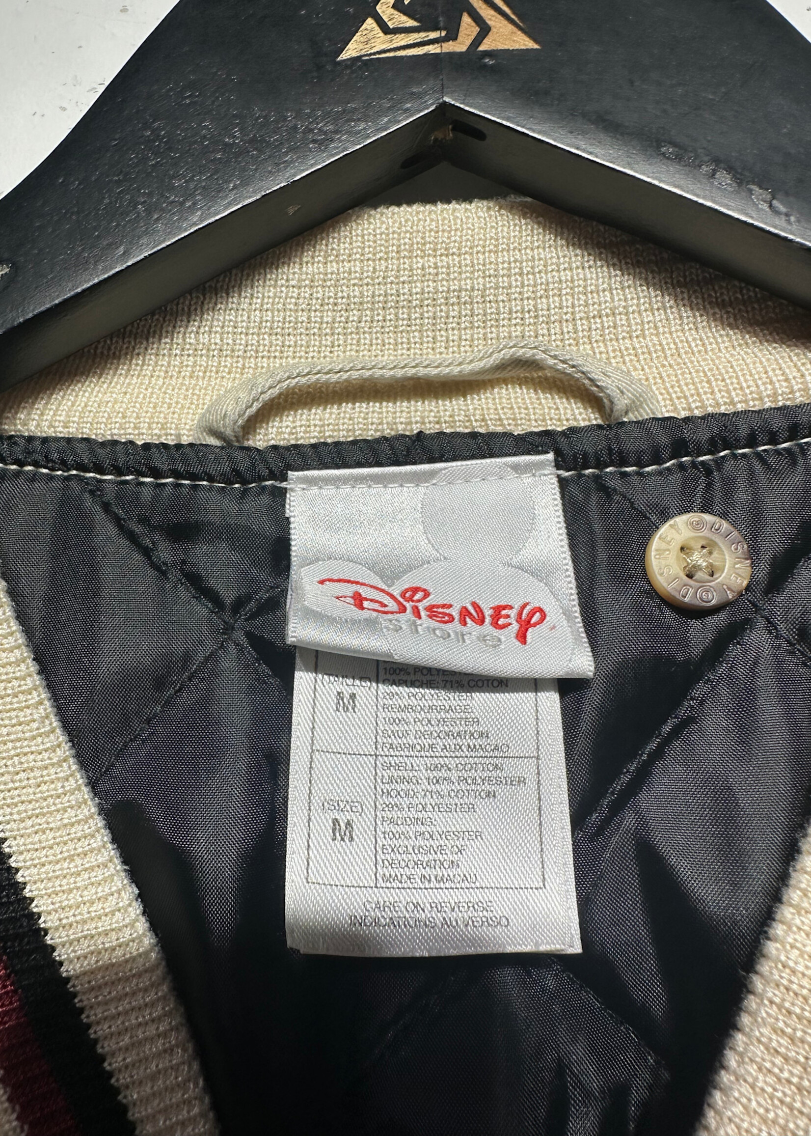 Disney Vtg Mickey Black Denim Bomber Jacket Masc M