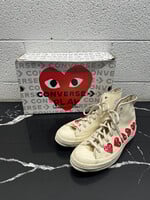 CDG Converse Multi Heart White Hi Top Masc 11