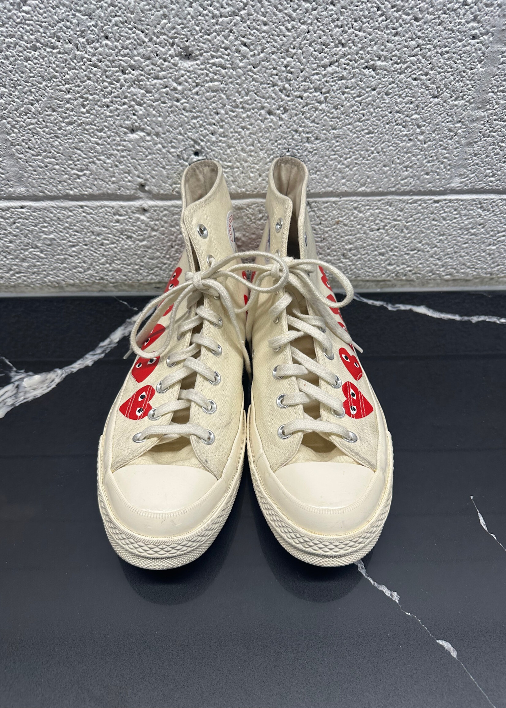 CDG Converse Multi Heart White Hi Top Masc 11