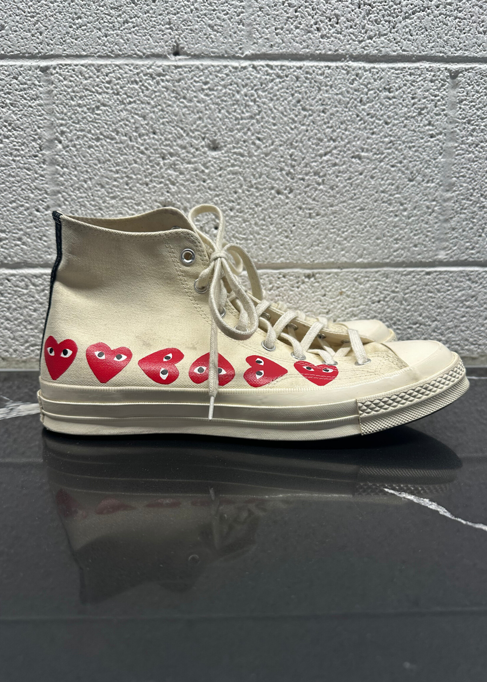 CDG Converse Multi Heart White Hi Top Masc 11