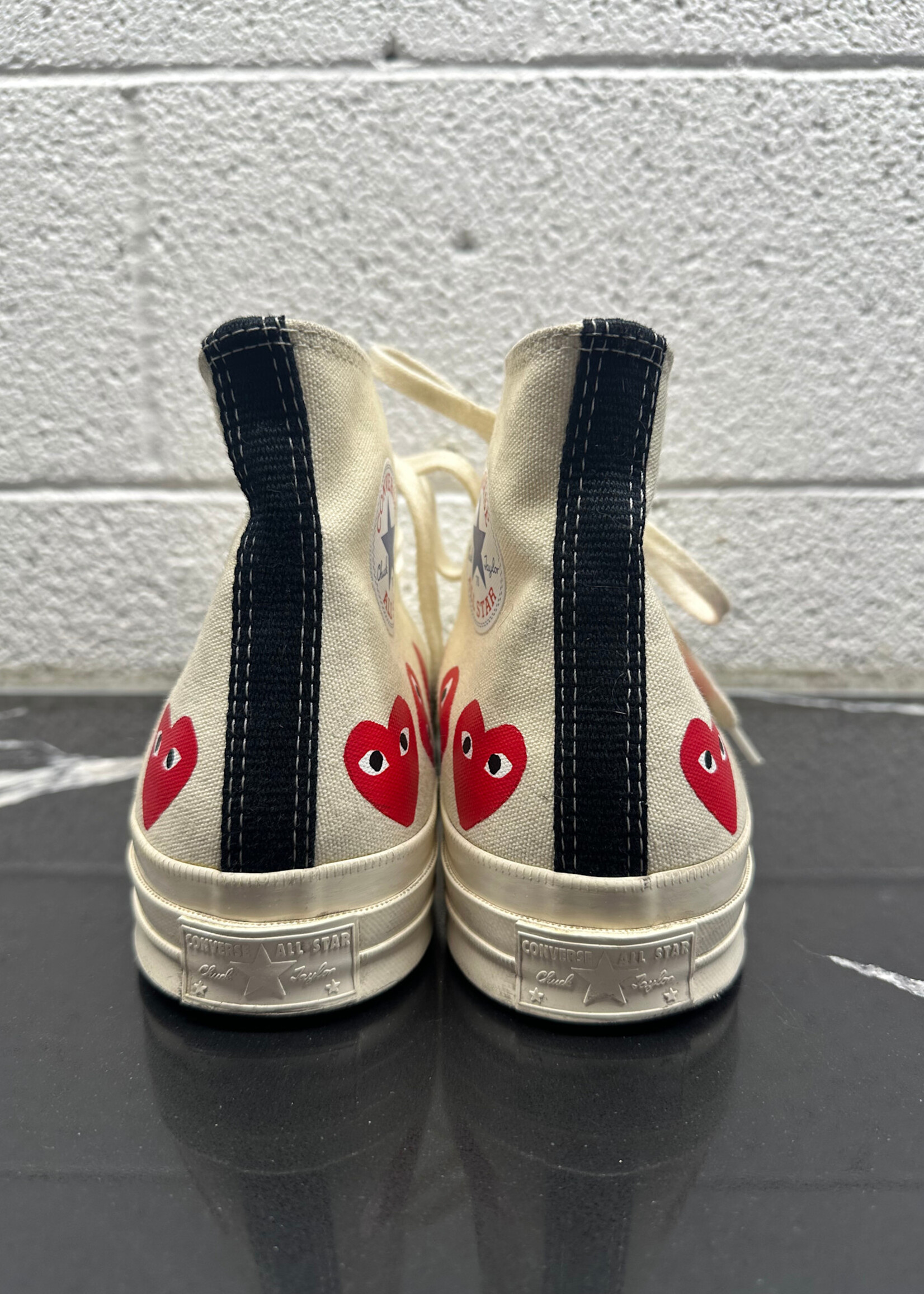 CDG Converse Multi Heart White Hi Top Masc 11