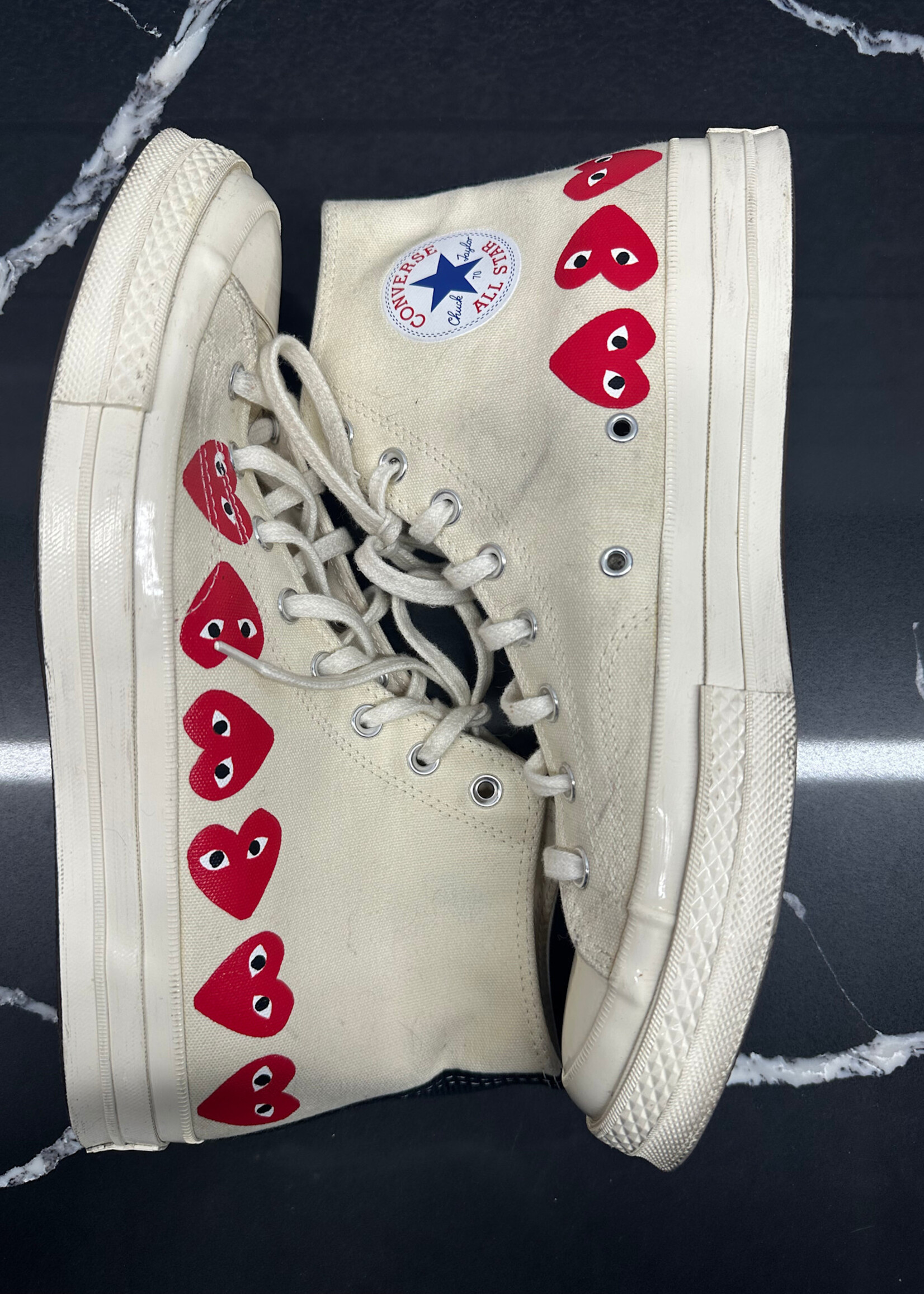 CDG Converse Multi Heart White Hi Top Masc 11