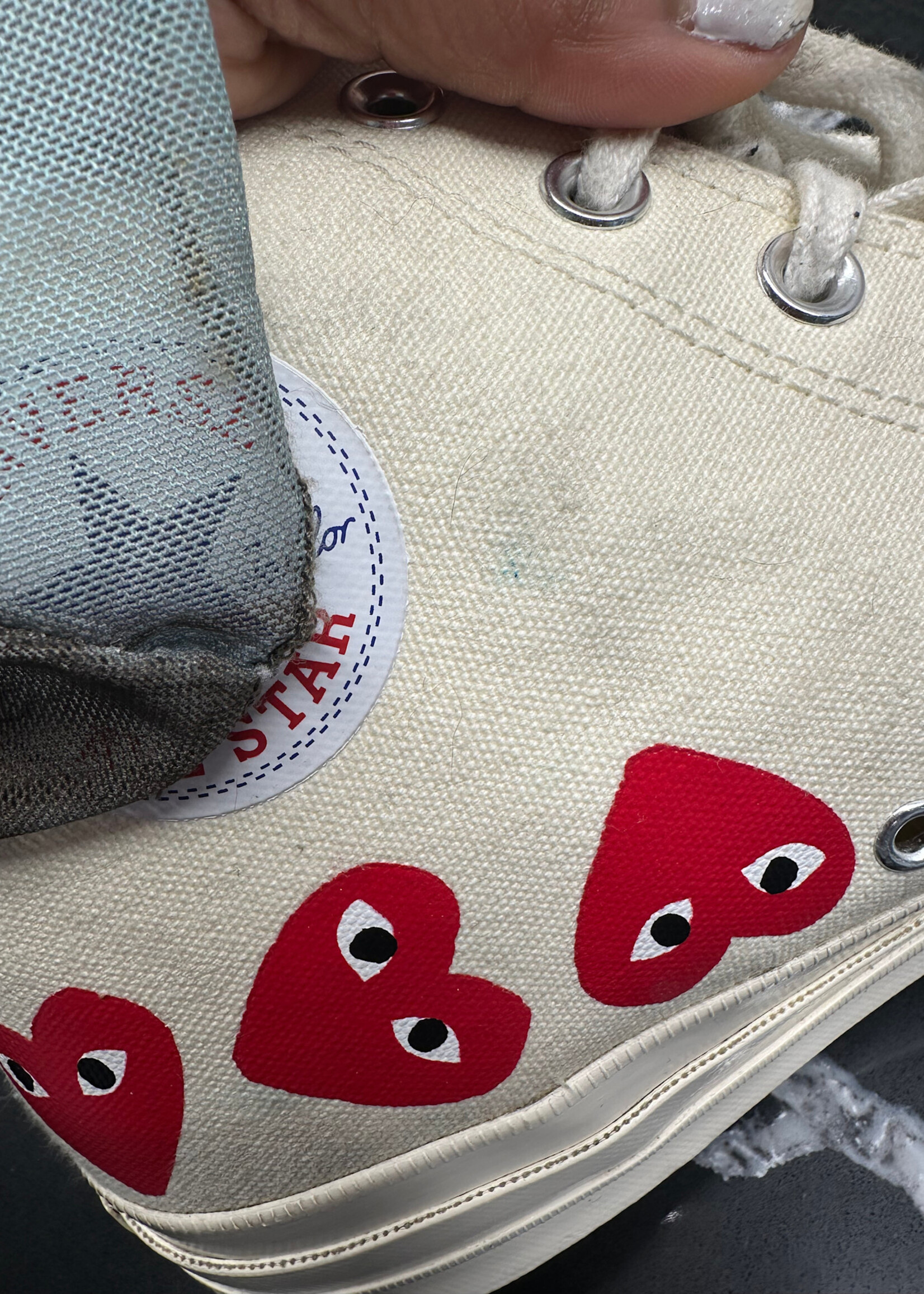 CDG Converse Multi Heart White Hi Top Masc 11