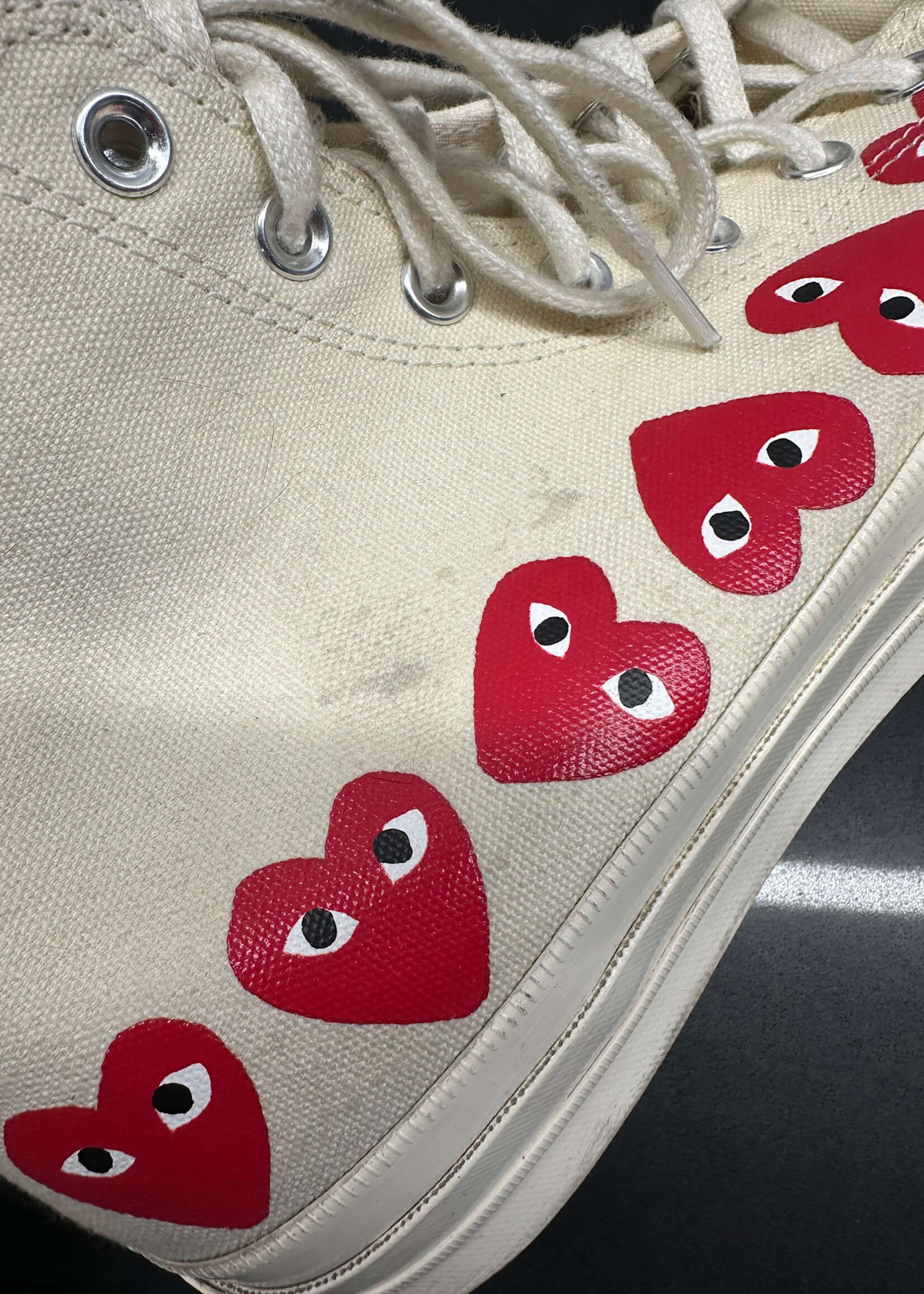 CDG Converse Multi Heart White Hi Top Masc 11