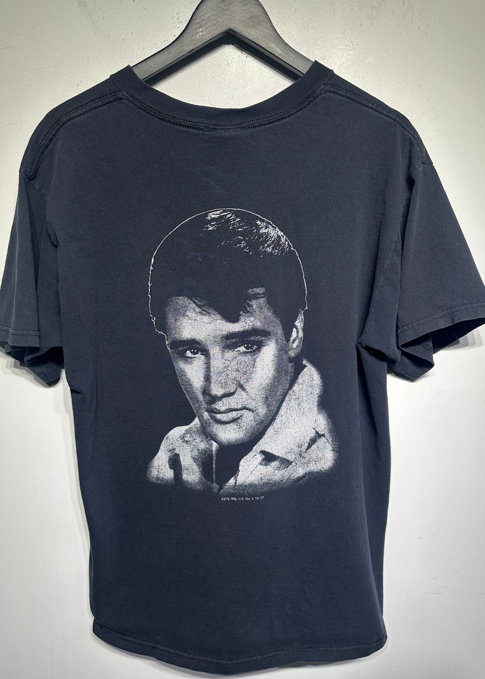 Elvis Vintage Black Faded Photo Tee L