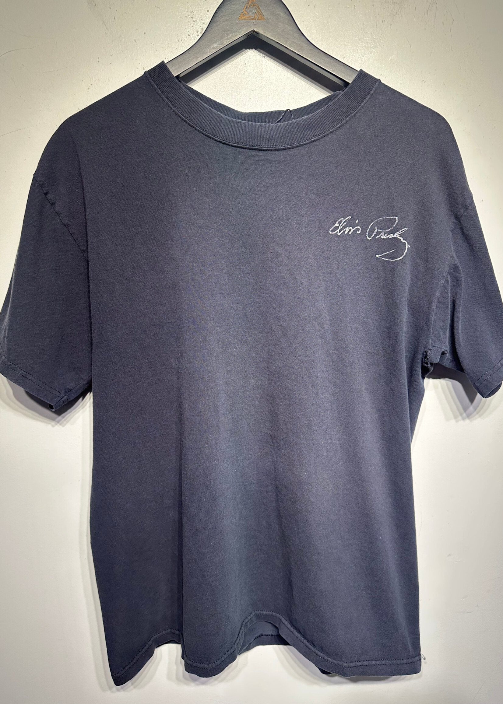 Elvis Vintage Black Faded Photo Tee L