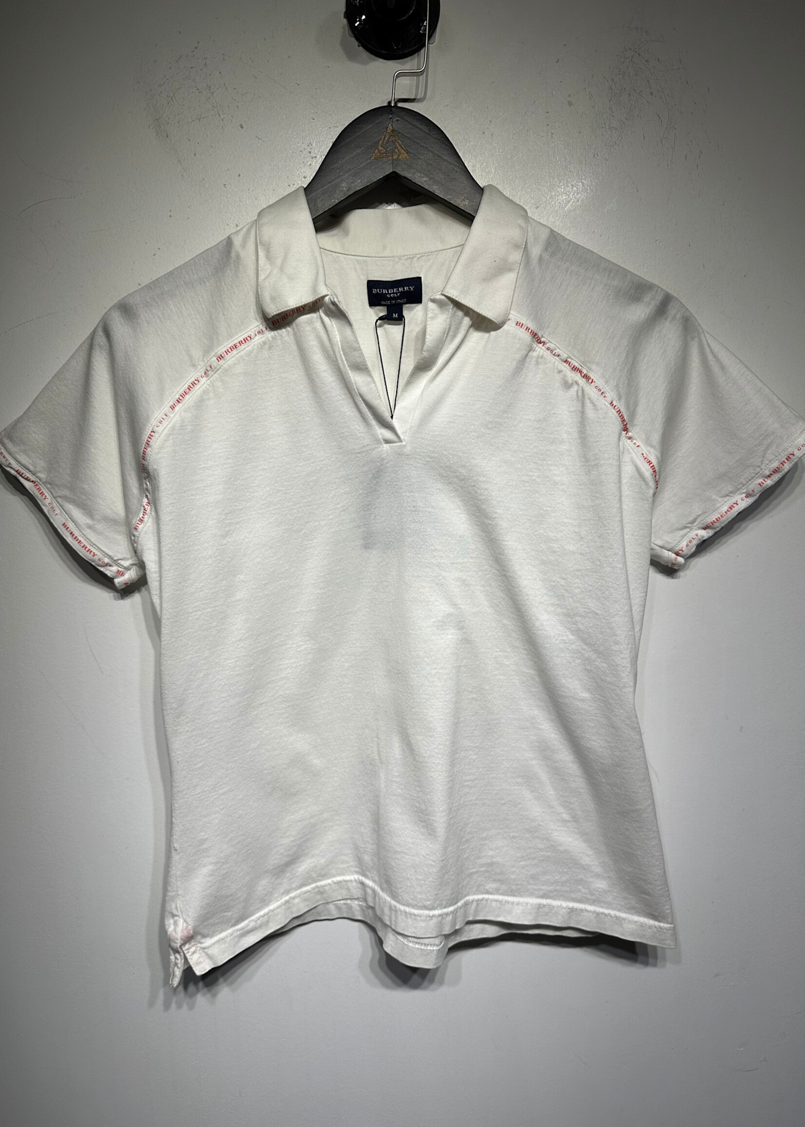 Burberry Golf White Polo Fem M