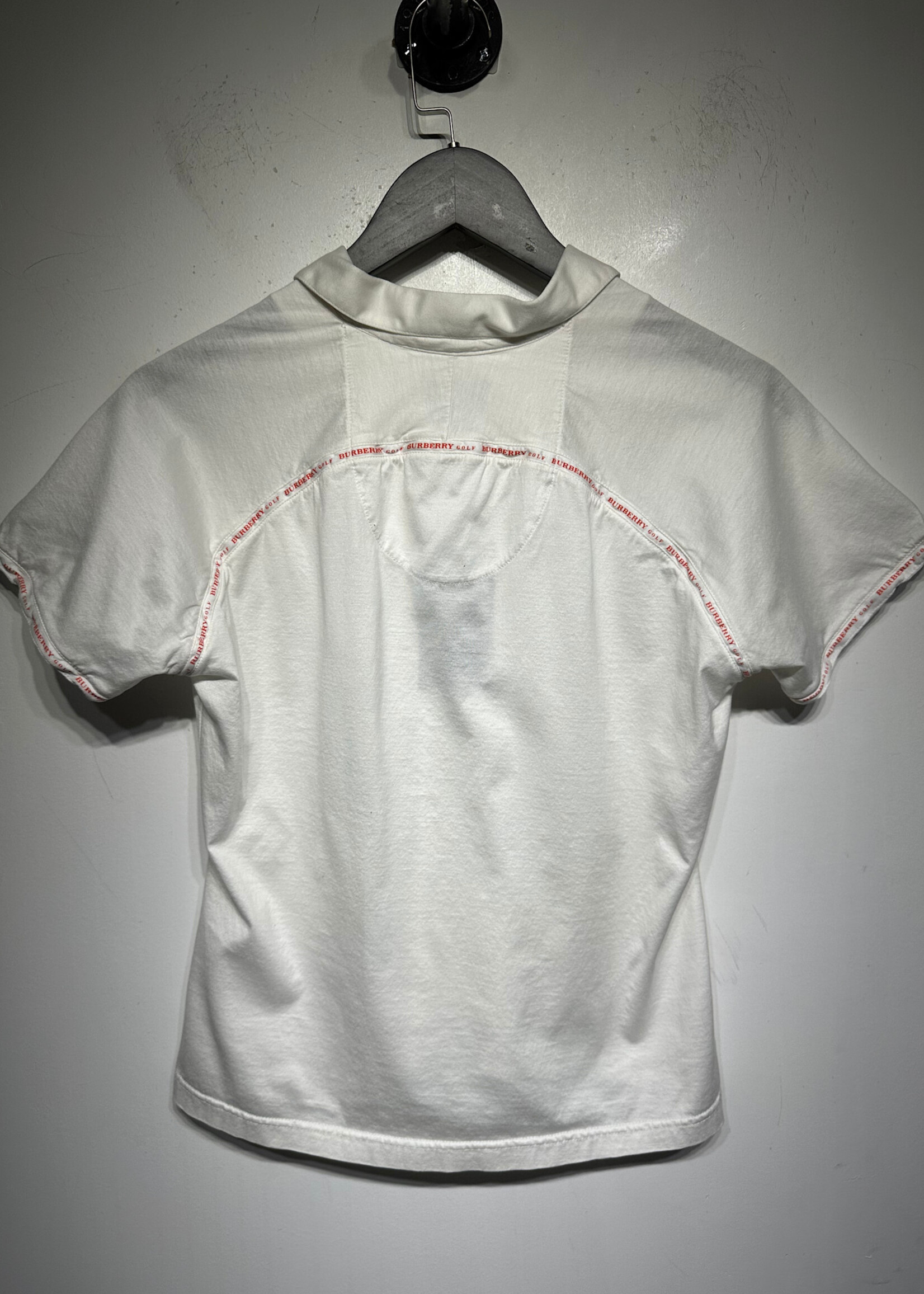 Burberry Golf White Polo Fem M