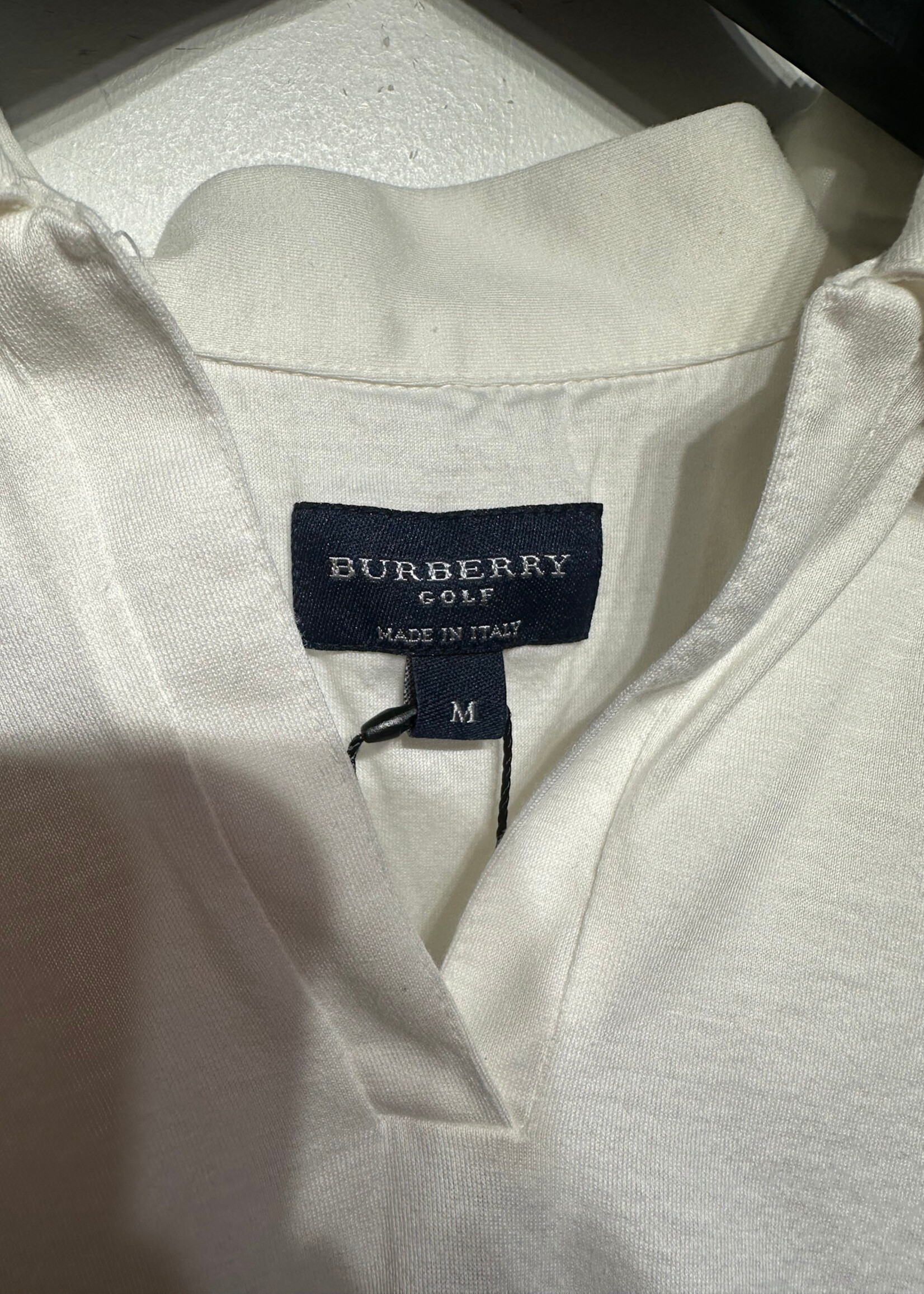 Burberry Golf White Polo Fem M
