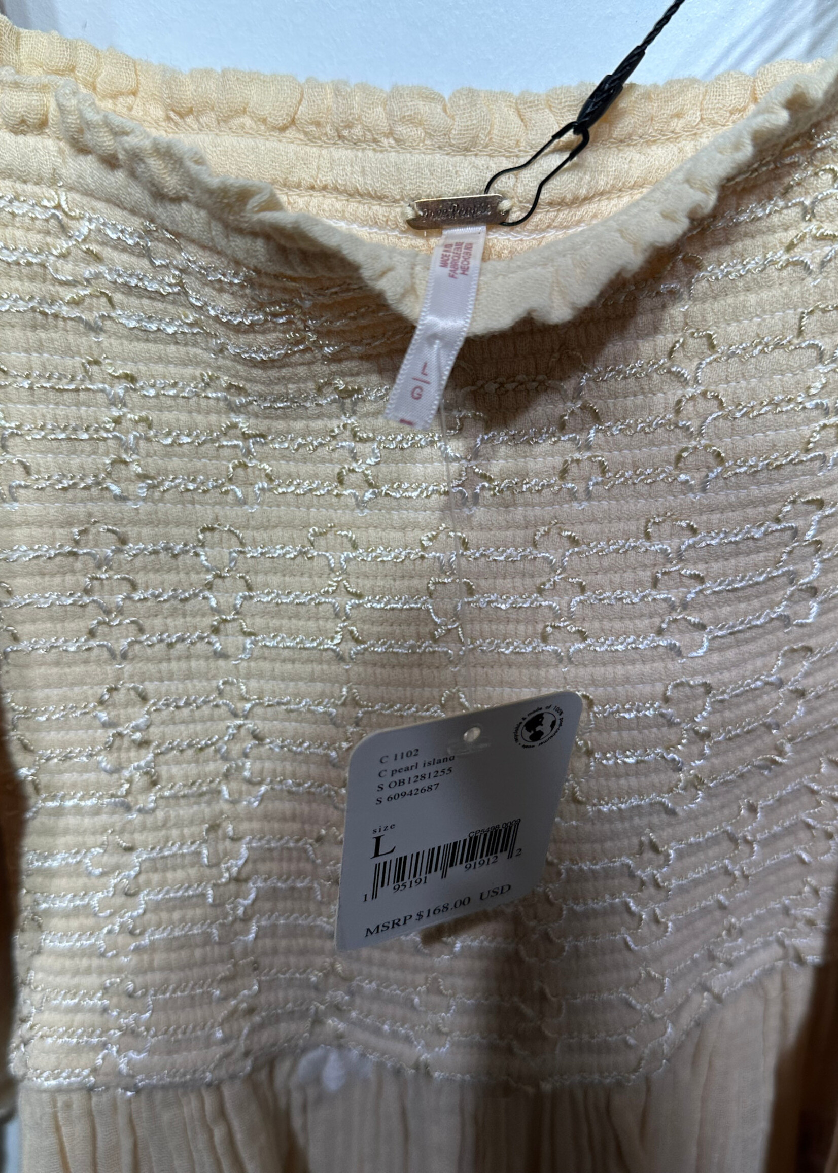 NWT Free People Yellow Off Shoulder Dress L