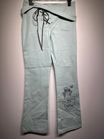 Zemeta Light Blue Asymmetrical Tie Pants 28