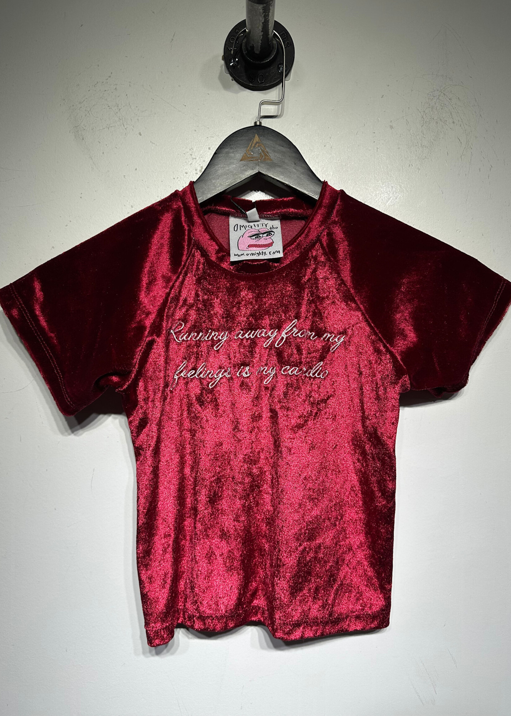 Omighty Running Away From My Feelings Crop Tee S