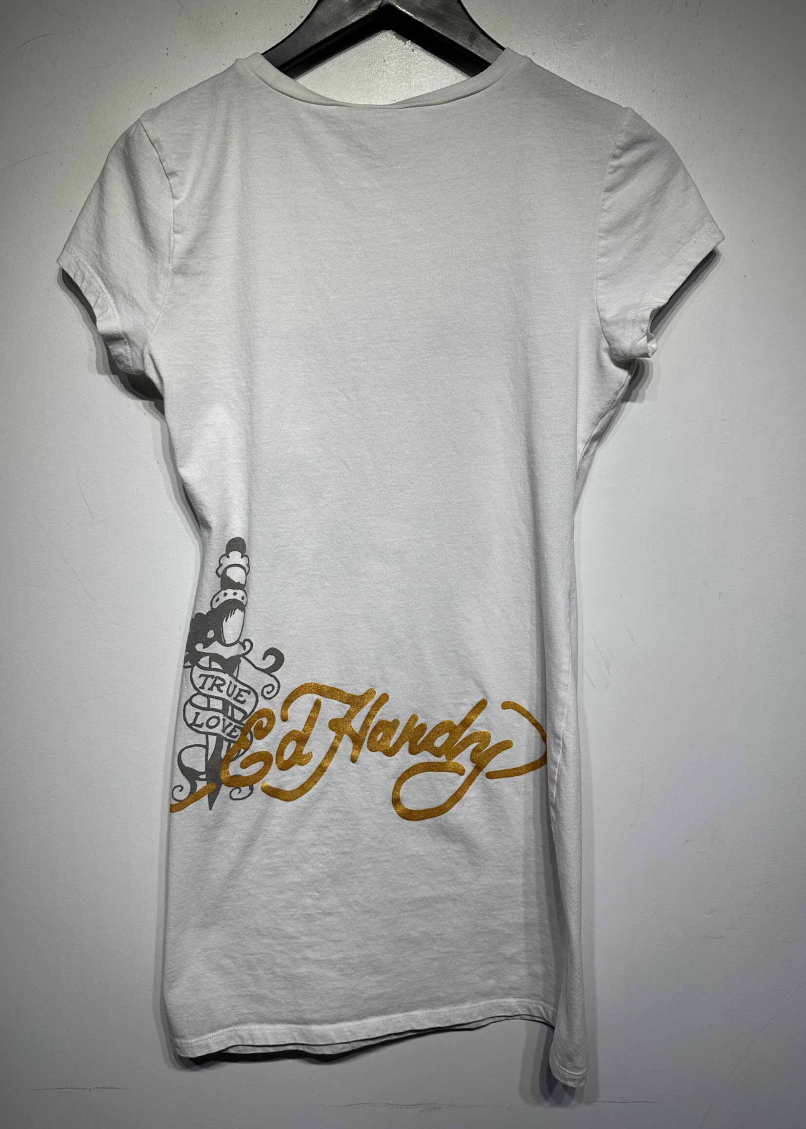 Ed Hardy Eagle White Tee Shirt Dress M
