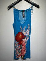 Custo Barcelona Blue Flower Graphic Dress 2/XS