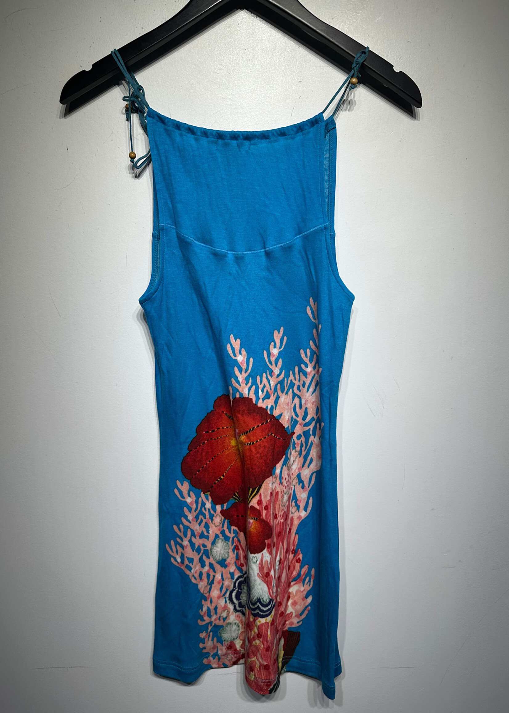 Custo Barcelona Blue Flower Graphic Dress 2/XS