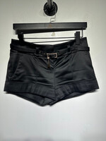 Marciano Black Satin Belted Y2K Mini Shorts 2/26