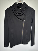 Helmut Lang Black Asymmetrical Zip Jacket S