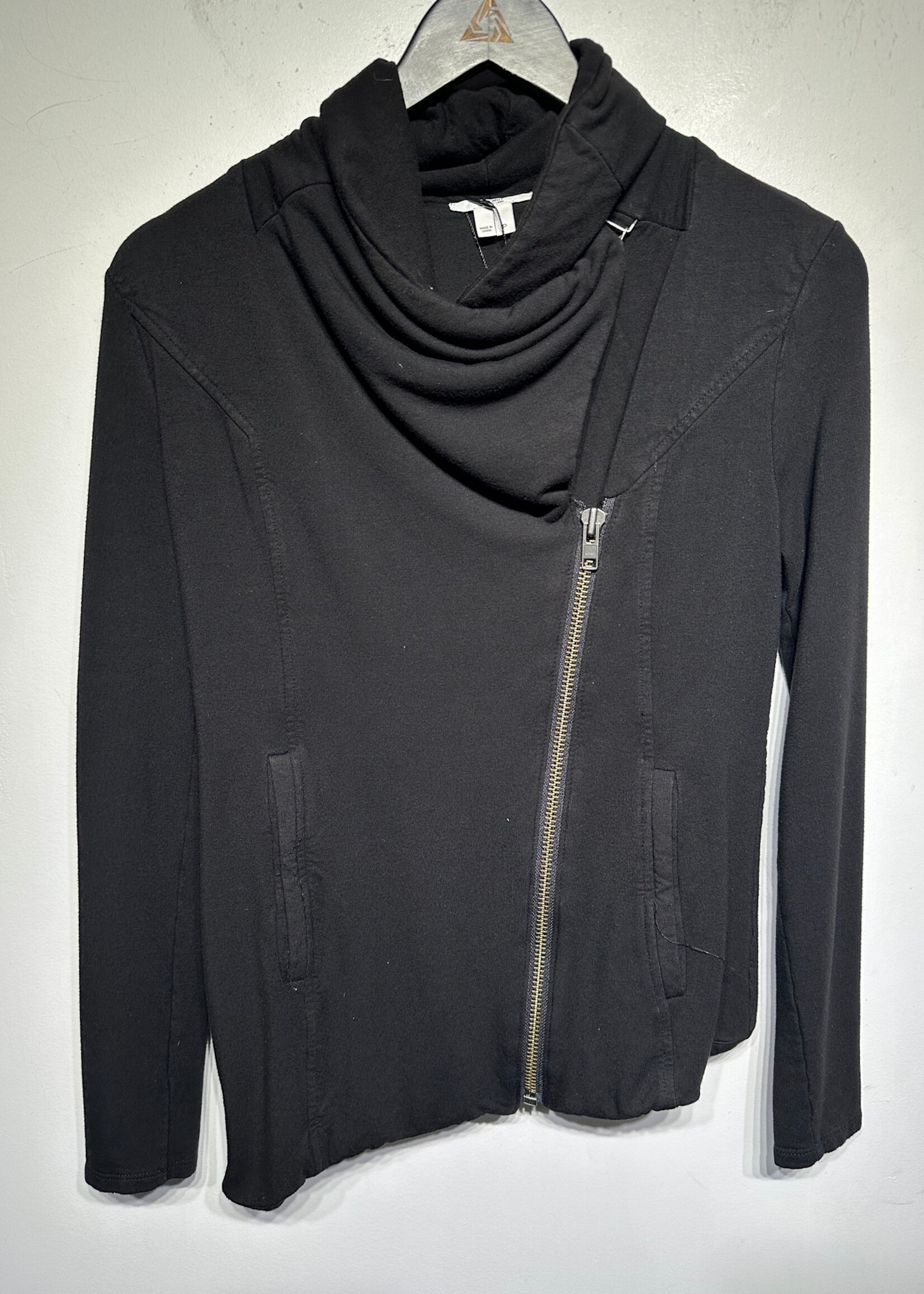 Helmut Lang Black Asymmetrical Zip Jacket S