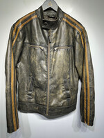 Arizona Y2K Acid Wash Faux Leather Jacket M