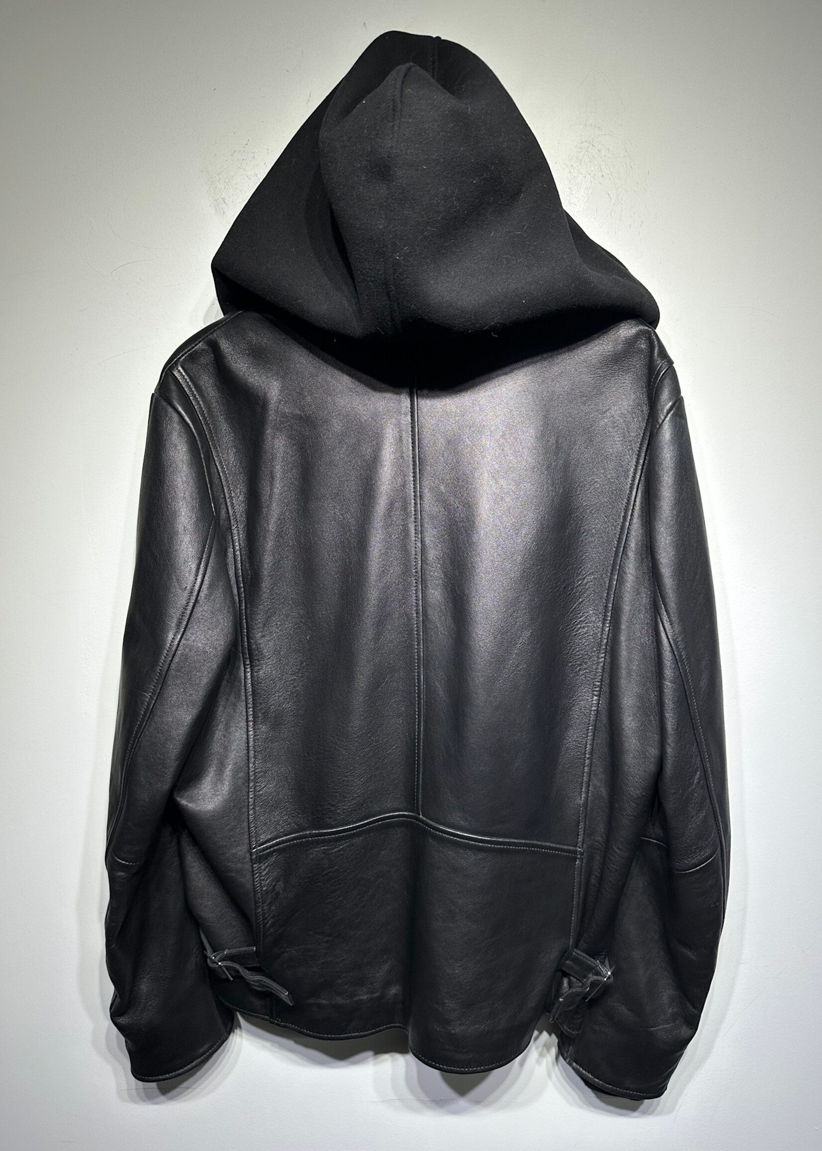 7 Diamonds Hood Layer Leather Jacket XXL