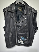 Open Road Cut Off Painted Leather Jacket XL Masc