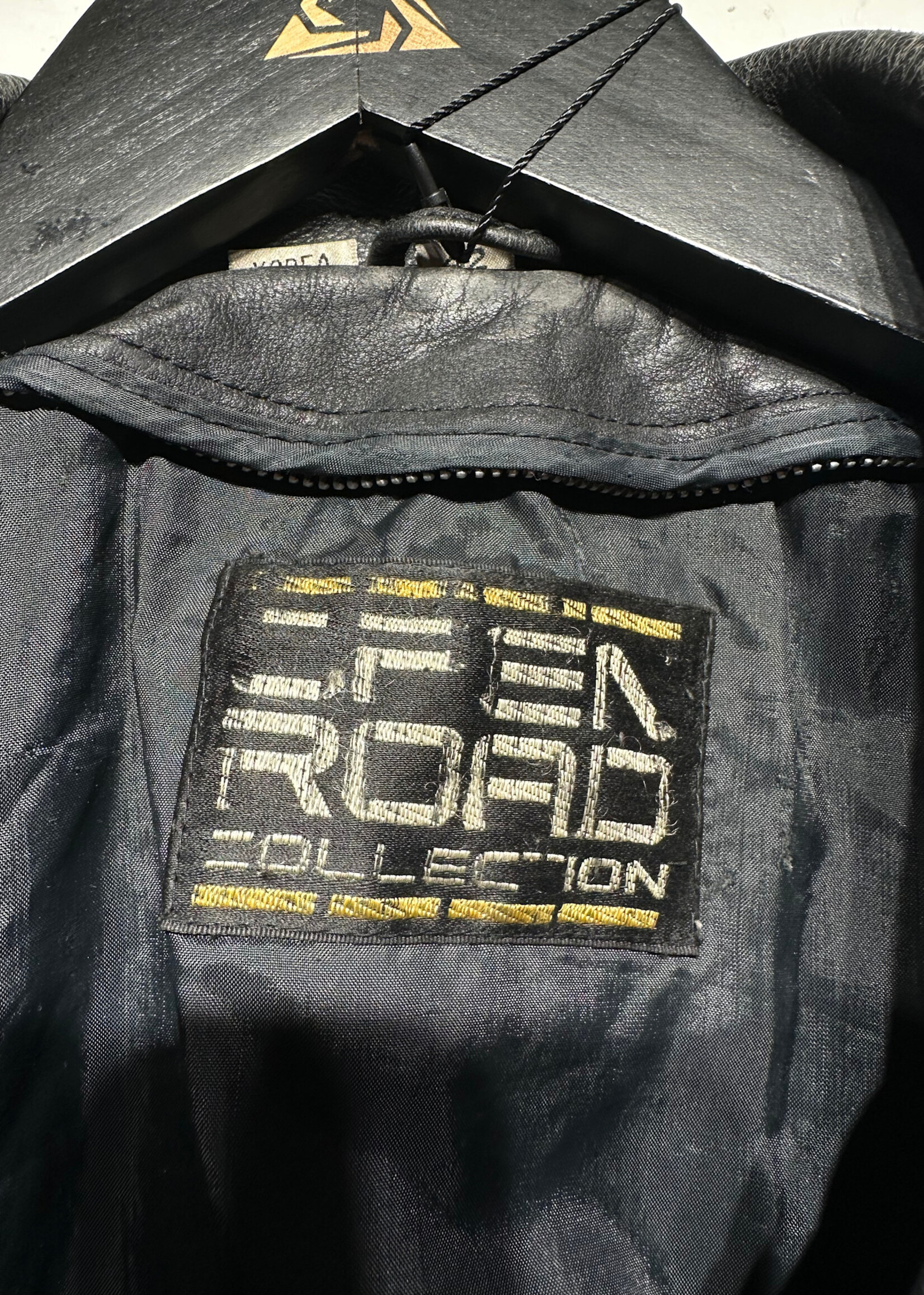 Open Road Cut Off Painted Leather Jacket XL Masc