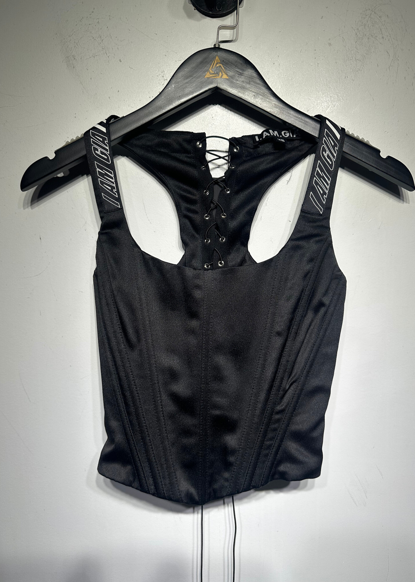 I Am Gia Black Lace Corset Top XS