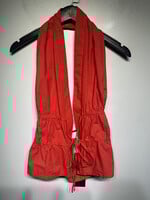 With Jean Red Orange Cinch Top XS/S