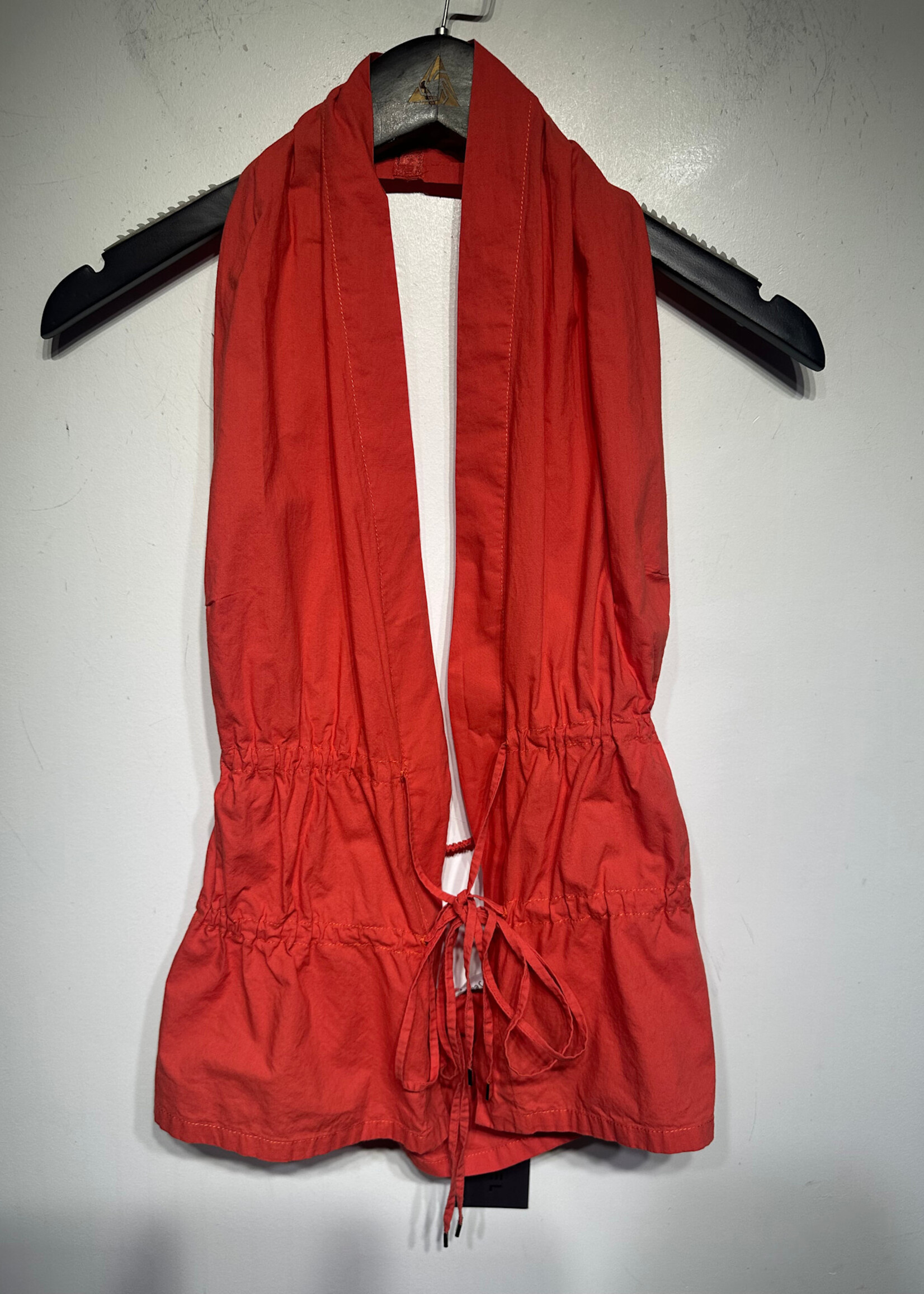 With Jean Red Orange Cinch Top XS/S