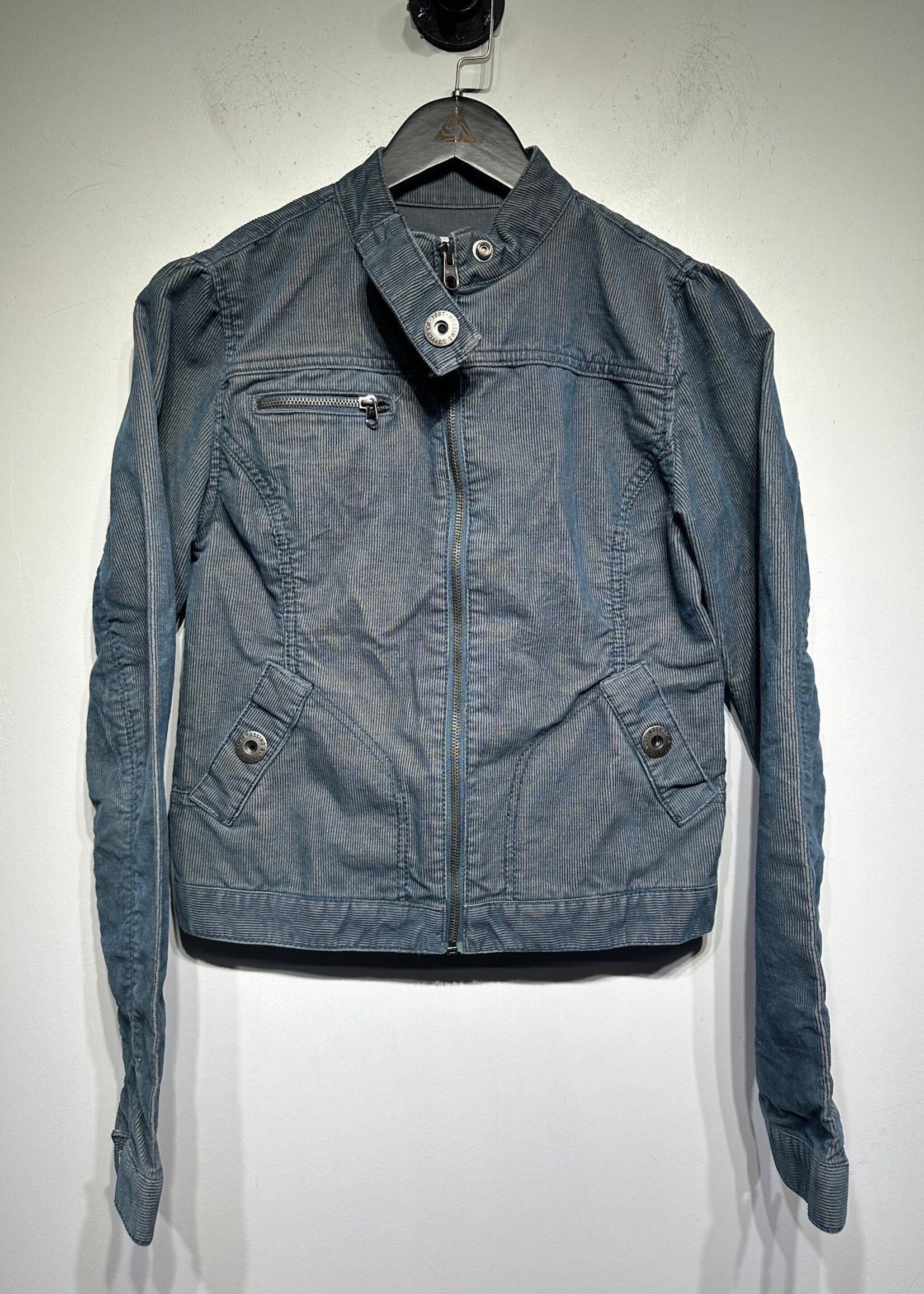 Mossimo Teal Cord Racer Jacket Fem S