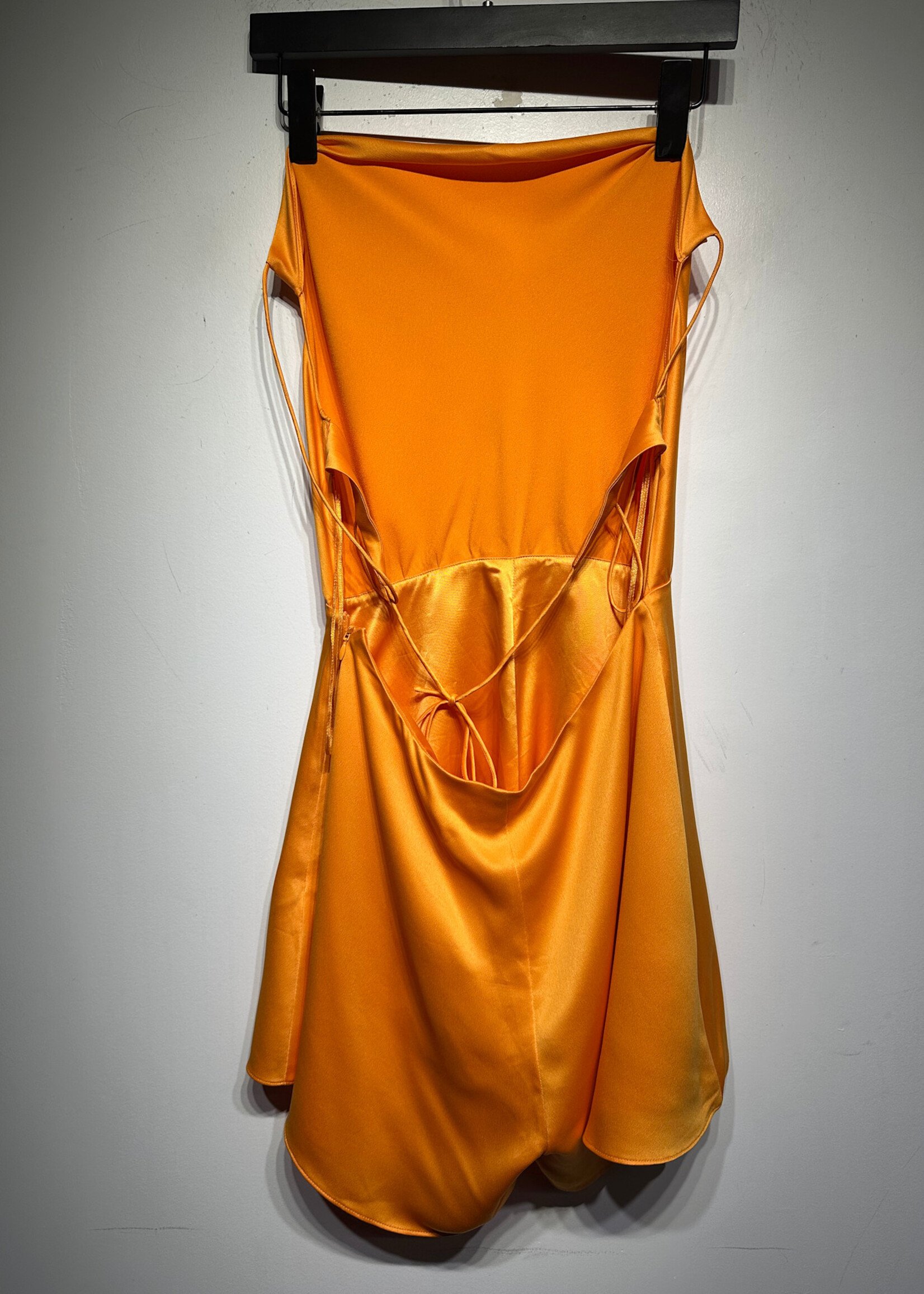 Meshki NWT Orange Kelsey Cowl Neck Playsuit S