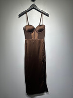 Meshki NWT Talisa Brown Corset Maxi Dress L