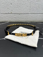 Moschino Gold Black Thin Chain Belt