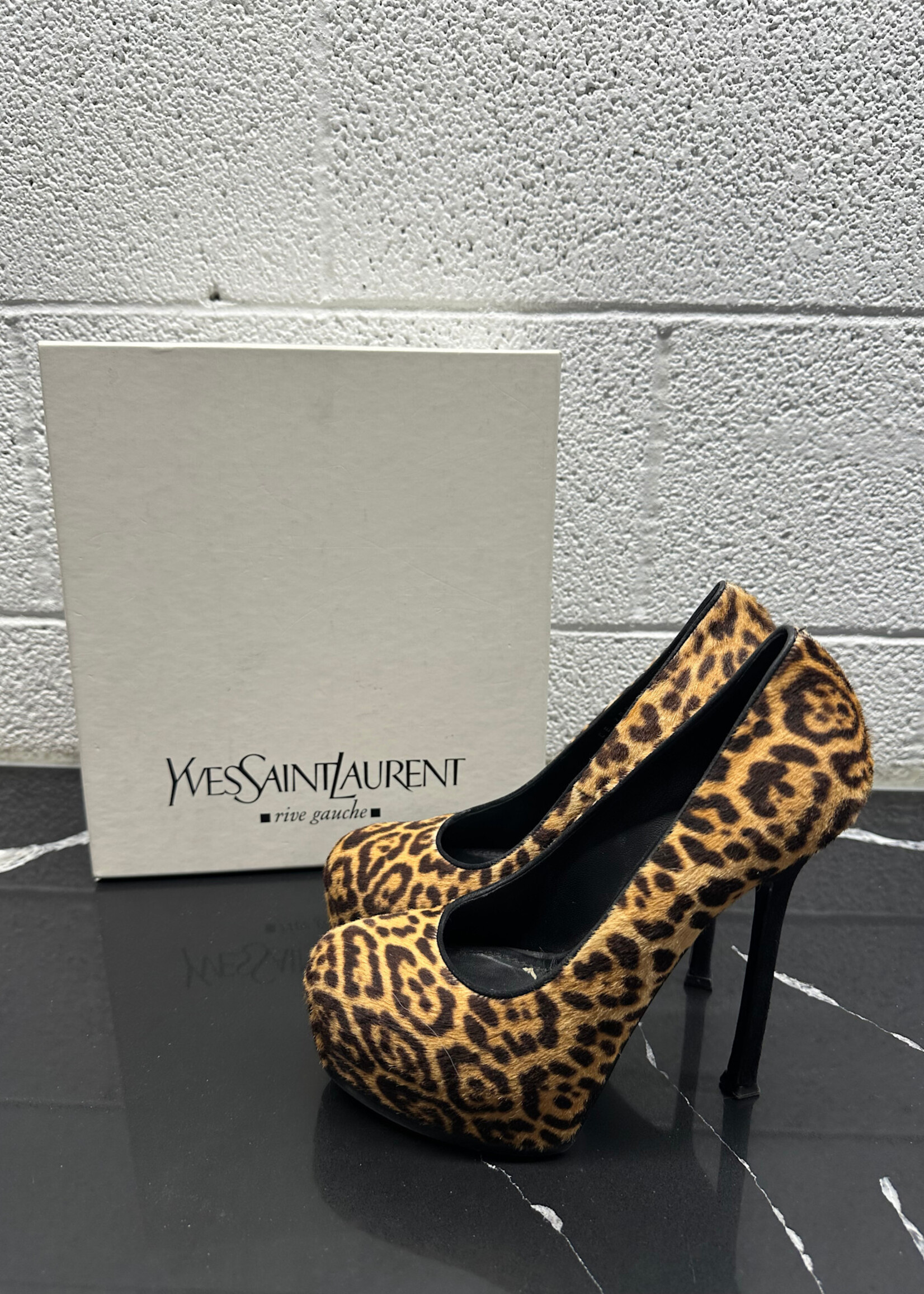 Yves Saint Laurent Cheetah Pony Hair Heels 8