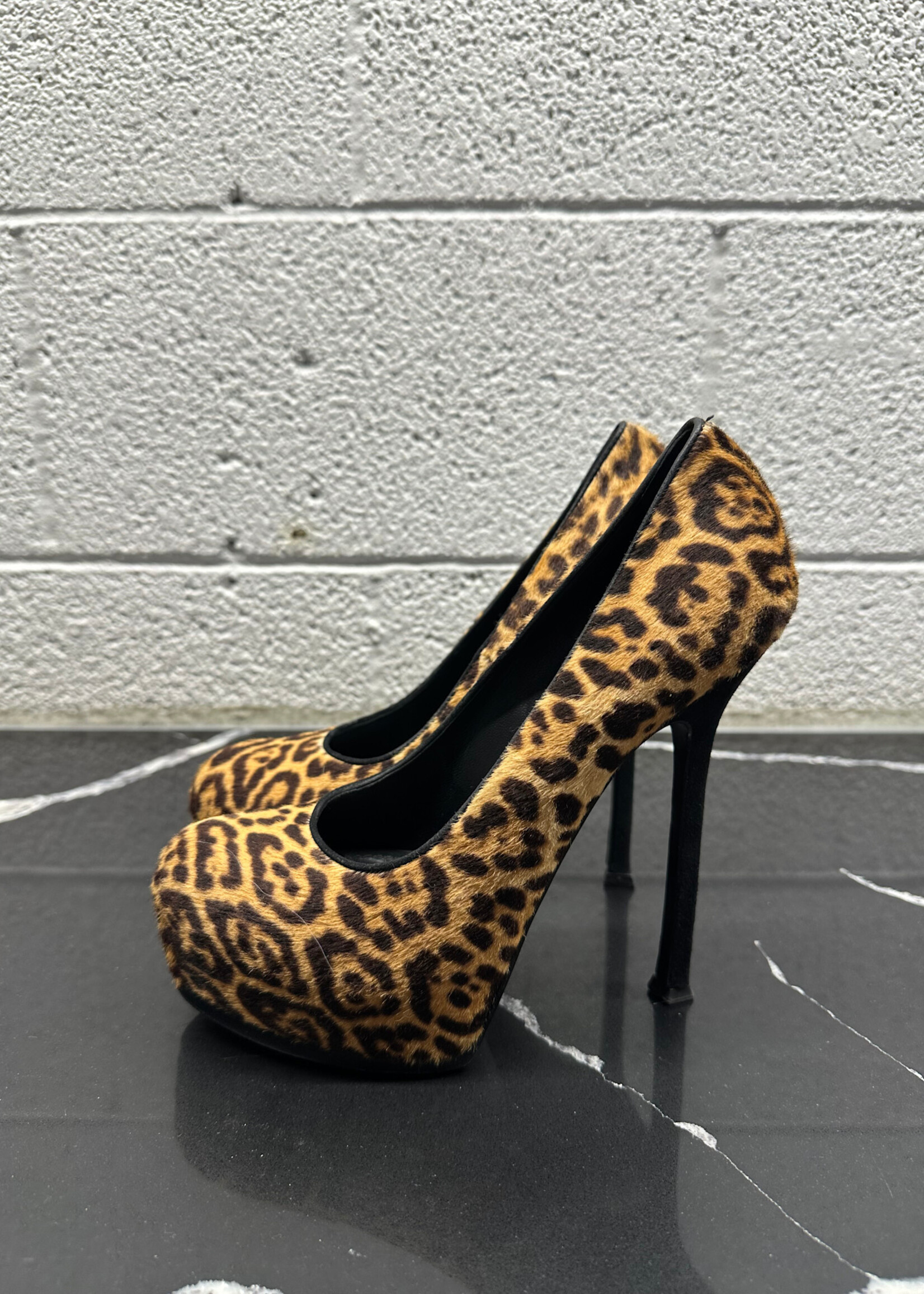 Yves Saint Laurent Cheetah Pony Hair Heels 8