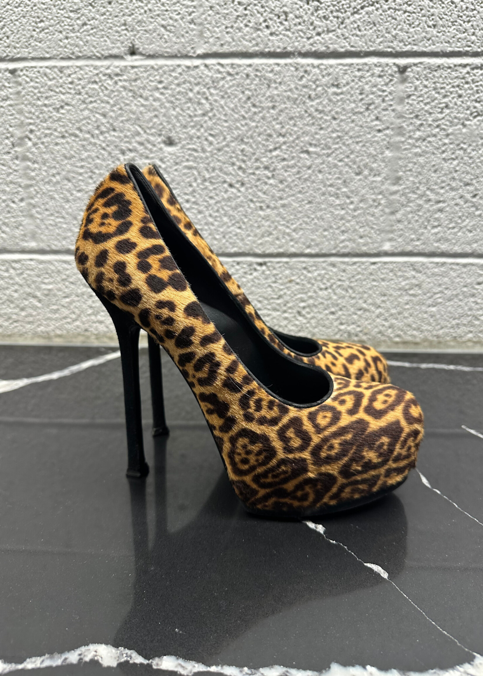 Yves Saint Laurent Cheetah Pony Hair Heels 8