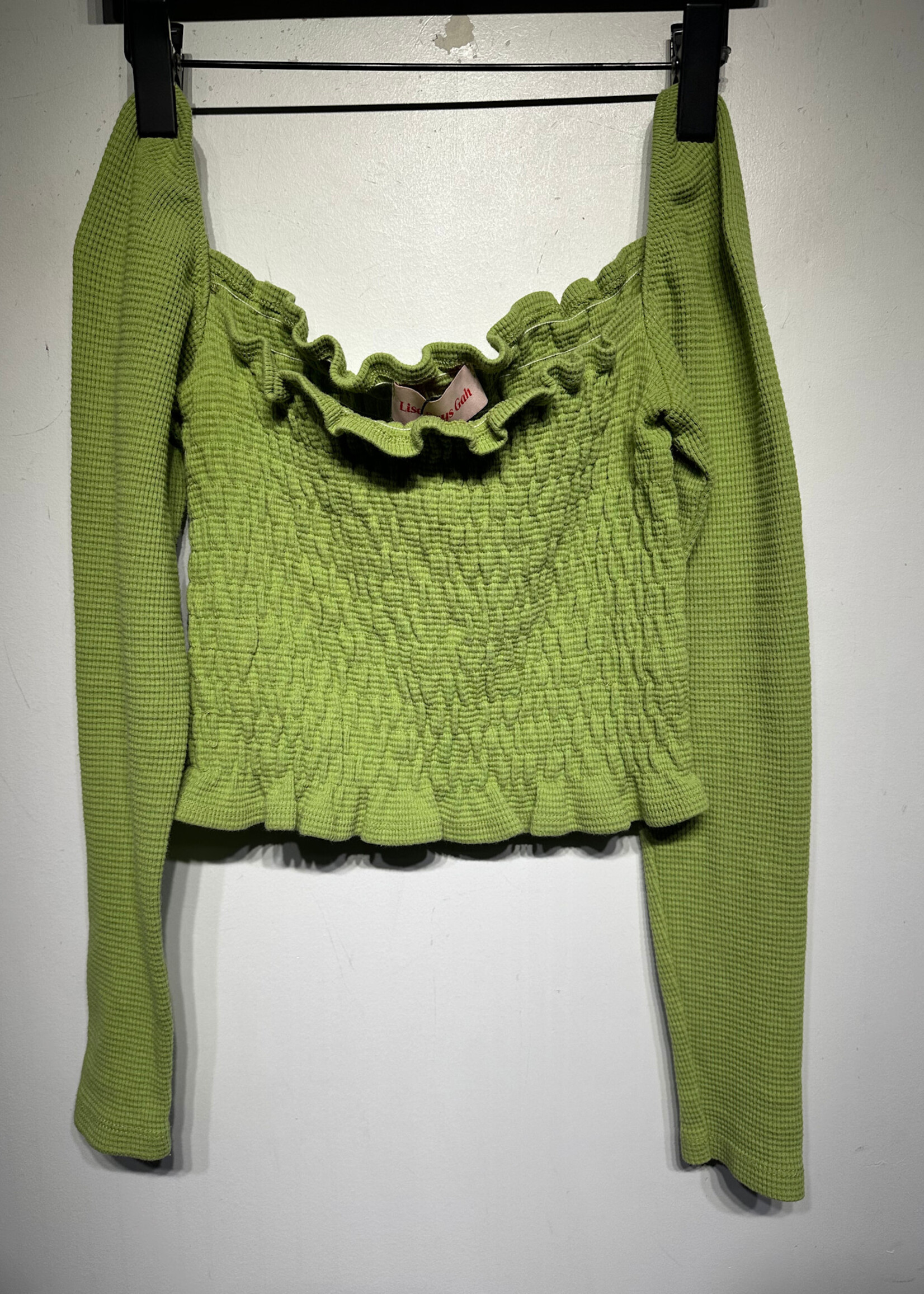 Lisa Says Gah Green Off Shoulder LS M